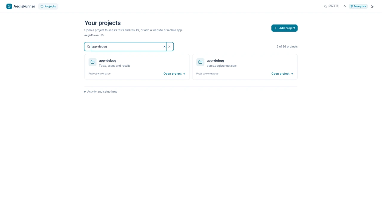 Product overview in AegisRunner